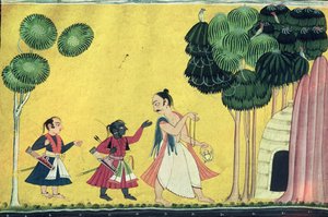 ラーマヤナのヴィスヴァミトラを伴うラマとラクシュマナ、1750年頃 作： Indian School
